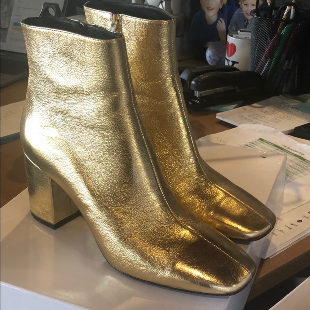 Like New: Anine Bing Gold Jane Boots